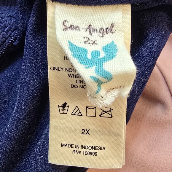 Sea Angel Navy Peplum Tankini with Tropical Floral Print - Picture 6 of 7